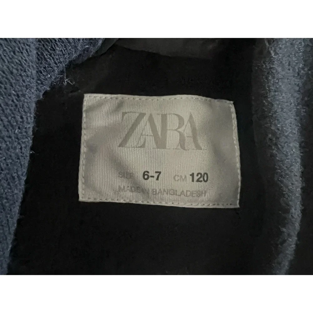 Zara kids Black Hooded Pea Coat‎ size 6-7yr